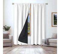 Shein 1 pieza Cortina moderna de color liso con recubrimiento opaco, diseño de ojal, para sala de estar y dormitorio - Cortina traslúcida y opaca