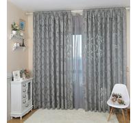 Shein 1 pieza Cortina transparente con hojas recortadas de color gris, 100% poliéster, cortina transparente con hojas de vid recortadas para sala de estar,