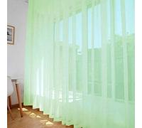 Shein 1 pieza Cortina transparente elegante de color verde lima con diseño de bolsillo para barra, adecuada para dormitorio, sala de estar, cocina, baño, de