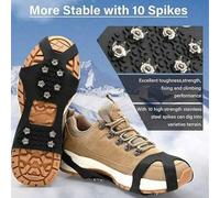 Shein 1 pieza Crampones para exteriores Alpinismo Viaje Pesca Nieve Antideslizante Cubiertas para zapatos, Picos de acero inoxidable de 10 dientes para hiel