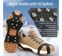 Shein 1 pieza Crampones para exteriores Alpinismo Viaje Pesca Nieve Antideslizante Cubiertas para zapatos, Picos de acero inoxidable de 10 dientes para hiel