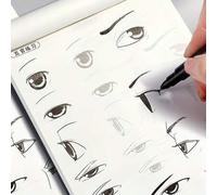 Shein 1 pieza Cuaderno de bocetos para principiantes, con contornos fáciles de dibujar, con personajes de anime, brinda la oportunidad de practicar técnicas