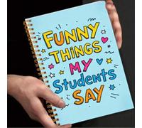 Shein 1 pieza Cuaderno de espiral A5 adecuado para maestros - 50 páginas, cuadrícula universitaria, idioma inglés, "Cosas interesantes que dijeron mis estud