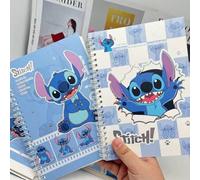 Shein 1 pieza Cuaderno de espiral con diseño de Stitch, cuaderno forrado con lámina para estudiantes de secundaria y primaria, libreta suelta tamaño A5, dia