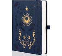 Shein 1 pieza Cuaderno de puntos tamaño A5 (5.7" X 8.3"), 100 páginas, cubierta de cuero, papel grueso de 160 g/m², adecuado para bullet journaling, planifi