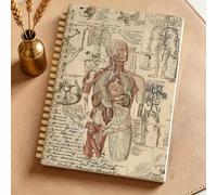 Shein 1 pieza Cuaderno espiral de anatomía vascular humana vintage de 14*21cm con portada blanda, 50 hojas (100 páginas) - Arte médico nostálgico con etique