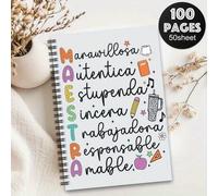 Shein 1 pieza Cuaderno espiral - Diseño educativo colorido con iconos, citas inspiradoras y garabatos bilingües, estilo universitario diario personal, adecu