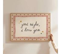 Shein 1 pieza Cuadro de lienzo enmarcado, "¡Buenas noches, te amo!" Decoración de habitación de estilo vintage para niños, citas lindas para la habitación d