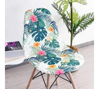 Shein 1 Pieza Cubierta De La Silla Curve Shell Elástica A Prueba De Polvo, De Seda De Leche, Para Todas Las Estaciones, Removible Y Lavable Con Estampado Fl