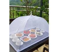 Shein 1 pieza Cubierta de malla plegable blanca, protector de vegetales anti-moscas, carpa plegable para alimentos para mesa, tamaño grande para uso en camp