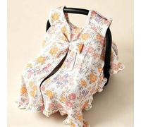 Shein 1 pieza Cubierta para cochecito de bebé, parasol de cochecito con lazo de encaje, gasa de algodón transpirable para portabebé a prueba de viento y pol