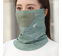 Shein 1 pieza Cubreboca de seda de verano para exteriores - Pasamontañas sin costuras, cobertura facial transpirable con orejeras para ciclismo. Mascarilla