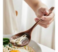 Shein 1 pieza Cuchara de arroz de madera con mango largo, palillos de uso doméstico, cuchara de sopa estilo japonés para comer y cocinar, artículos de cocin