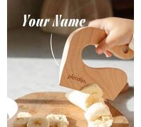 Shein 1 pieza Cuchillo de madera, Cuchillo Montessori para utensilios de cocina, Picador de verduras y frutas, de madera de haya, Cortador de verduras y fru