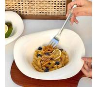 Shein 1 pieza Cuenco de pétalos de cerámica: Cuenco para ensalada, pasta, cereales, batidos, postres. Adecuado para uso en hotel, restaurante y hogar - Exce