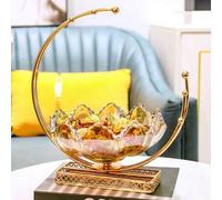 Shein 1 pieza Cuenco para caramelos/frutas con forma de media luna de metal y vidrio premium. Diseño antideslizante y resistente a los arañazos, adecuado pa