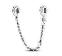Shein 1 pieza Cuenta de cadena de antideslizante de silicona con forma de corazón vintage exquisita en color plata, adecuada para pulseras de cadena de serp