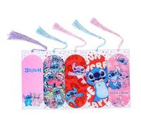 Shein 1 pieza de 3 sets, marca Disney de animación de dibujos animados, exquisita etiqueta para equipaje y marcapáginas de Stitch azul multicolor y multiest