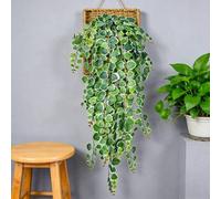 Shein 1 pieza de 60cm/80cm Planta colgante de eucalipto artificial, enredadera de pared falsa, hiedra pothos tropical, hojas de plástico, enredadera colgant