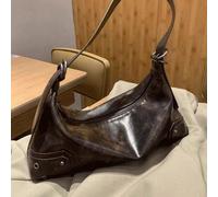 Shein 1 pieza de bolso de mujer de unicolor de piel de PU con estilo de patrón retro británico de moda, bolso de estilo motocicleta "chica picante" Y2k, muy