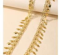 Shein 1 pieza de cadena corporal para mujer con diseño de borla de semilla de melón chapada en oro de 22 quilates, accesorio para bodas, fiestas y eventos d
