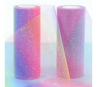 Shein 1 pieza de cinta de regalo con gradiente de arcoíris y brillo, para Navidad y el Día de San Valentín