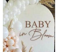 Shein 1 pieza de decoración de pared autoadhesiva de PVC con frases "Baby In Bloom", "A Little Honey Is On The Way", "Oh Baby Shower", "We Are On Cloud Nine