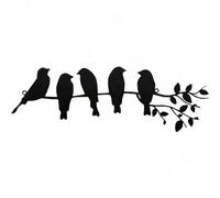 Shein 1 pieza de decoración de pared de metal con pájaro, hoja y flor, decoración de arte negro hecha de artesanía de hierro, adecuada para esculturas inter