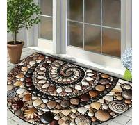 Shein 1 Pieza de Estera de Bienvenida con Guijarros de Colores, Material de Terciopelo, Base Antideslizante, Apta para Decoración de Múltiples Áreas como Pu