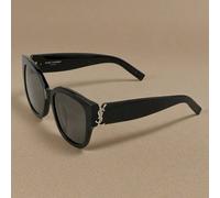 Shein 1 pieza de gafas de moda para mujer de SAINT LAURENT, con montura ovalada de metal negro mate, adecuadas para viajar, combinar en otoño, estilo escola