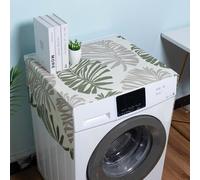 Shein 1 pieza de gran tamaño con estampado de hojas y flores, cubierta antipolvo para horno microondas. El material es todo de poliéster y no es impermeable