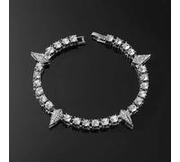 Shein 1 pieza de hombres Hip hop estilo tenis con cadena con de lágrima en forma de zirconia cúbica Pulsera vinculada , bling bling Bisutería para novio