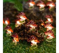 Shein 1 pieza de luz de cuerda LED con 20 bombillas con forma de seta, cadena de luces decorativas con diseño vegetal y colorido para la decoración de habit