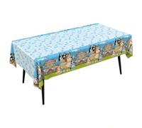 Shein 1 Pieza de Mantel con diseño de la familia de perros Bluey y Bingo, mantel a prueba de agua para fiestas y festivales, ideal para decorar mesas en cum