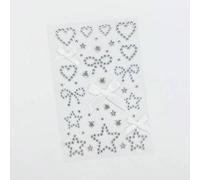 Shein 1 pieza de pegatinas con lazo de encaje, corazón, estrella, lazo, brillo en forma de diamante y joyas faciales