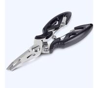 Shein 1 pieza de pinzas de pesca curvas de acero inoxidable, pinzas multiusos para señuelos, tijeras de pesca y dispositivo de control de peces, pinzas pote