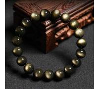Shein 1 pieza de Pulsera de yoga de moda con cuentas de obsidiana dorada con un solo lazo, adecuado para uso diario de hombres y mujeres