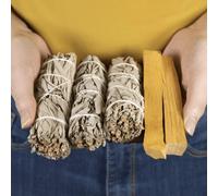 Shein 1 pieza de Salvia Blanca + 1 pieza de Combo Paquete de Madera Santa Peruana, Purificación, Alivio del Estrés, Meditación, Ritual, Yoga y Regalo