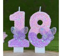 Shein 1 pieza de vela de cumpleaños con número, dígitos de vela de alta gama del 0 al 9, ideal para fiesta romántica, decoración de torta de cumpleaños, fie