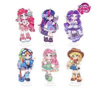 Shein 1 pieza Decoración de escritorio acrílica 3D de My Little Pony con Cute Rainbow Dash & Applejack & Pinkie Pie, artesanía artística, diseño elegante ad