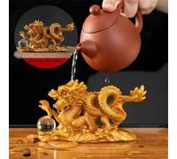 Shein 1 pieza Decoración de mascota de té, Ornamento de dragón de cambio de color auspicioso, Figura de Pixiu de Feng Shui, que simboliza la buena suerte y