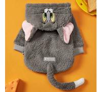 Shein 1 pieza Decoración de oreja bordada en 3D de Tom, capucha de perro suave y cómoda de material de peluche de doble cara, disfraz de capucha de Tom