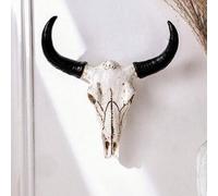 Shein 1 pieza Decoración de pared con calavera de animal de cultura vikinga nórdica, decoración de pared colgante con calavera de oveja de resina falsa, art