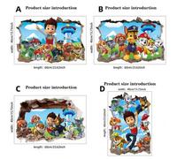 Shein 1 pieza Decoración de pared con pegatina de Paw Patrol para fiesta navideña, adecuada para sala de estar, cocina, comedor, dormitorio, fiesta de cumpl