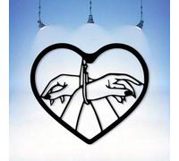Shein 1 pieza Decoración de pared en forma de corazón con esposas de metal, estilo gótico romántico - Tema de crimen, justicia y amor, decoración para dormi