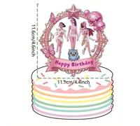 Shein 1 pieza Decoración de postre con forma de huevo con temática de K-Pop Witch Hunter 2026, Decoración de tarjeta de tarta de cumpleaños, Decoración con