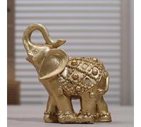 Shein 1 Pieza Decoración Del Hogar En Forma De Elefante Dorado De Estilo Europeo En Resina De Poliéster