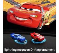Shein 1 pieza Decoración giratoria de Rayo McQueen - Decoración de salpicadero de automóvil de aleación de aluminio con fuegos artificiales animados y luces