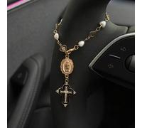 Shein 1 pieza Decoración para volante, longitud ajustable de 15 cm, minimalista, lindo, accesorio colgante de coche con cuentas de rosario creativas, decora