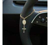 Shein 1 pieza Decoración para volante, longitud ajustable de 15 cm, minimalista, lindo, accesorio de coche colgante de cuentas de rosario creativo, decoraci
